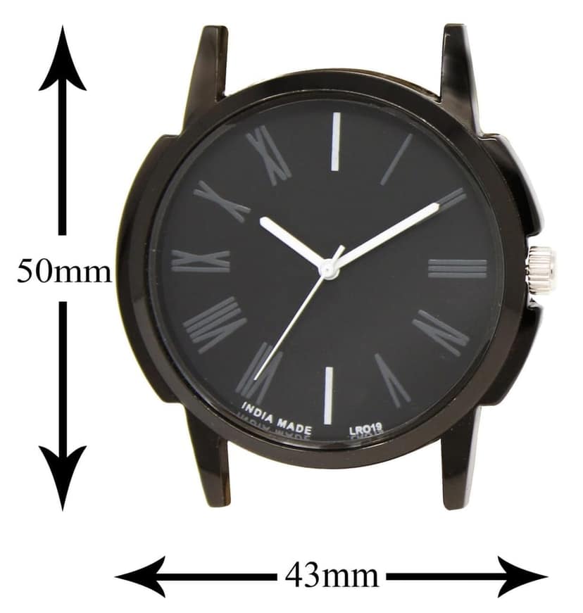 Black Roman Analog Watch for Men LR19 view 4