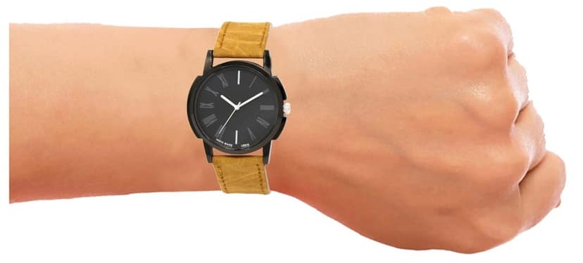 Black Roman Analog Watch for Men LR19 view 5