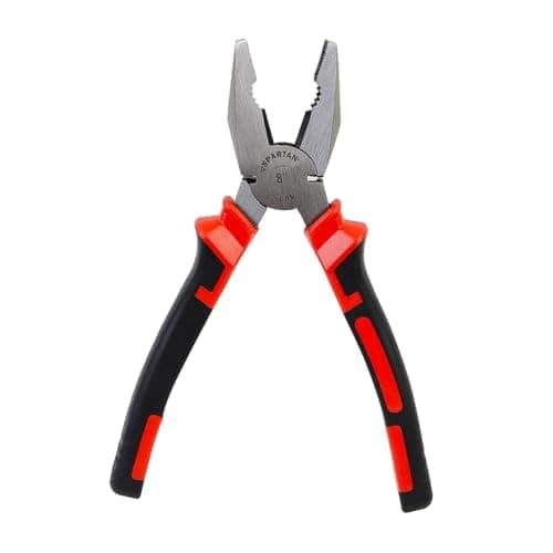 Spartan Combination Plier 8-inch for Home & Professional work Use as Electrical Work, Bending, Holding, Cutting & Pulling, etc | Hand Tool | Heavy Duty Cutting Pliers (Red & Black) view 3