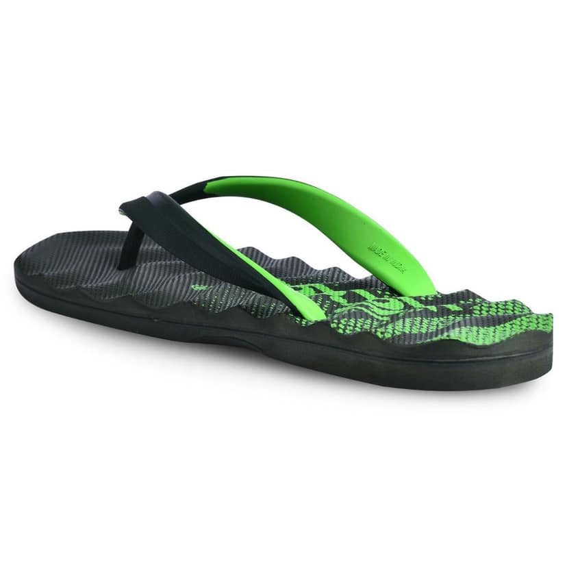 Paragon Lightweight Textured Olive Green Casual Flip Flops for Men view 2