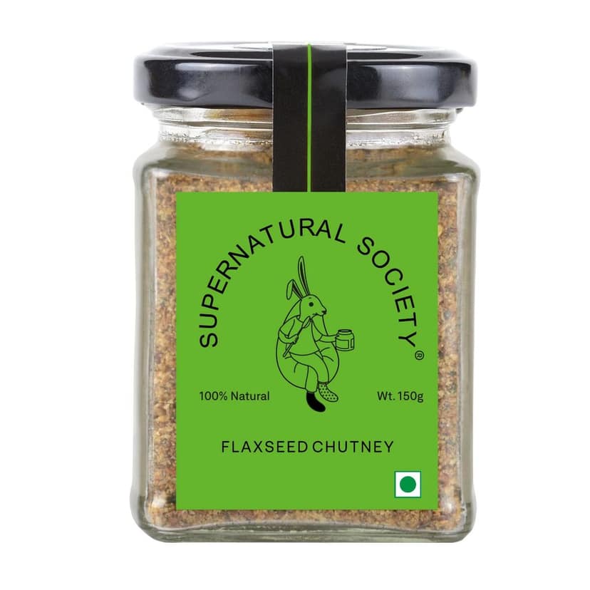 Supernatural Society - Flaxseed Chutney 150g| Crunchy Flavor with Nutritional Benefits | Rich in Protein, Fibre& Omega 3, Superfood | No Added Preservatives