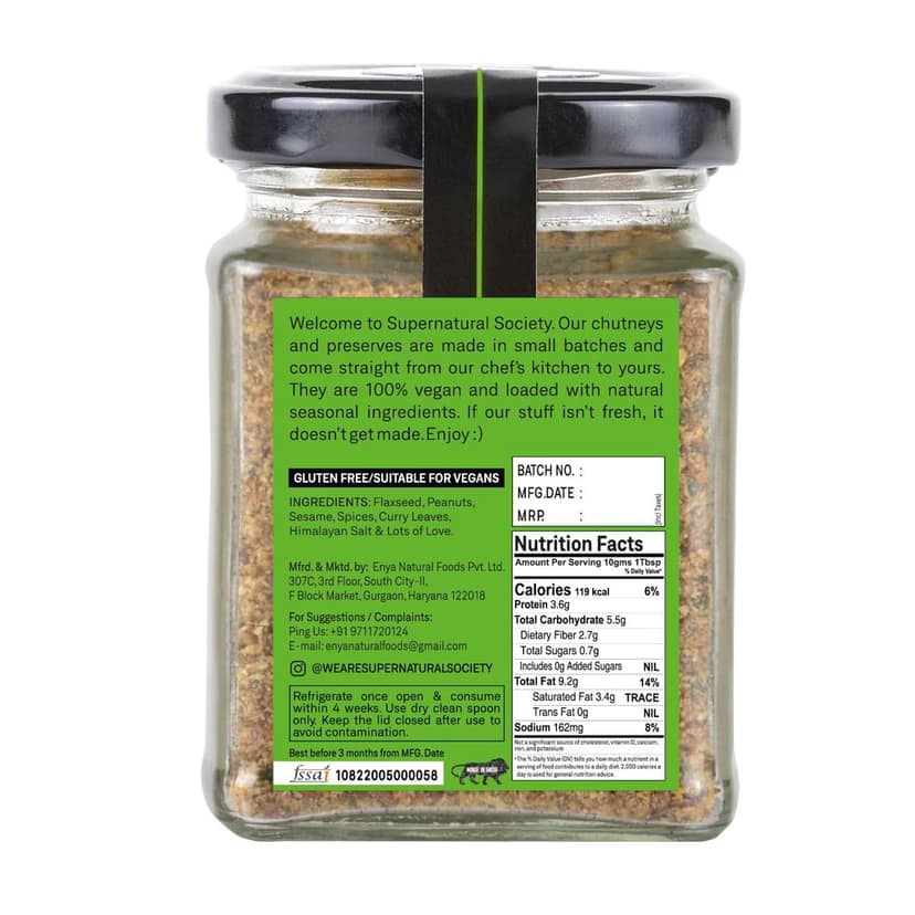 Supernatural Society - Flaxseed Chutney 150g| Crunchy Flavor with Nutritional Benefits | Rich in Protein, Fibre& Omega 3, Superfood | No Added Preservatives view 4