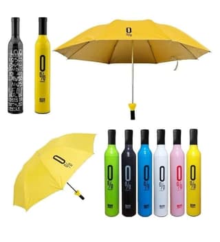 Bottle Umbrella Windproof Double Layer Umbrella with Bottle Cover for UV Protection & Rain, For Men, Women, and Kids (Multicolor) - Randomly Assorted
