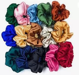 Elecsera Silk Scrunchies for Women Extra Large Set of 12 Rubber Band (Multicolor)