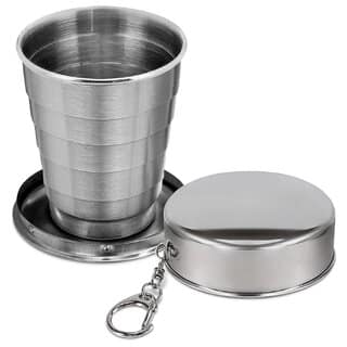 Great Rocky Stainless Steel Portable Outdoor Travel Camping Folding Collapsible Cup Metal Telescopic Keychain 75Ml