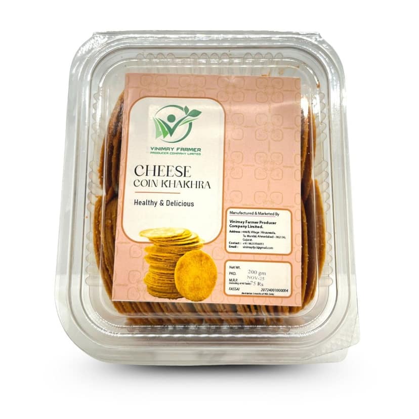 Pizzeria Coin Khakhra & Vinimay Cheese Coin Khakhra Combo (200g + 200g) | Ready to Eat Whole Wheat Snack view 2