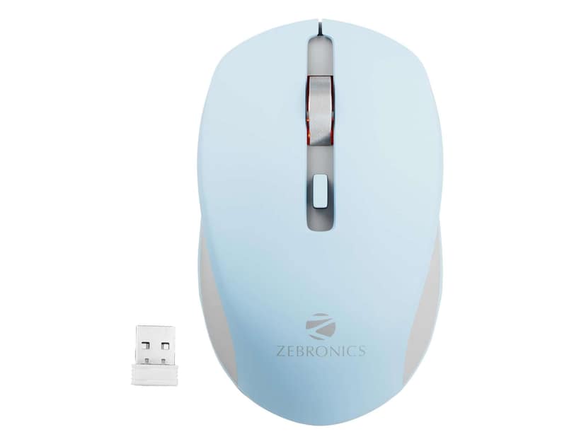 Zebronics Zeb-Jaguar Wireless Mouse - Light Blue+Grey