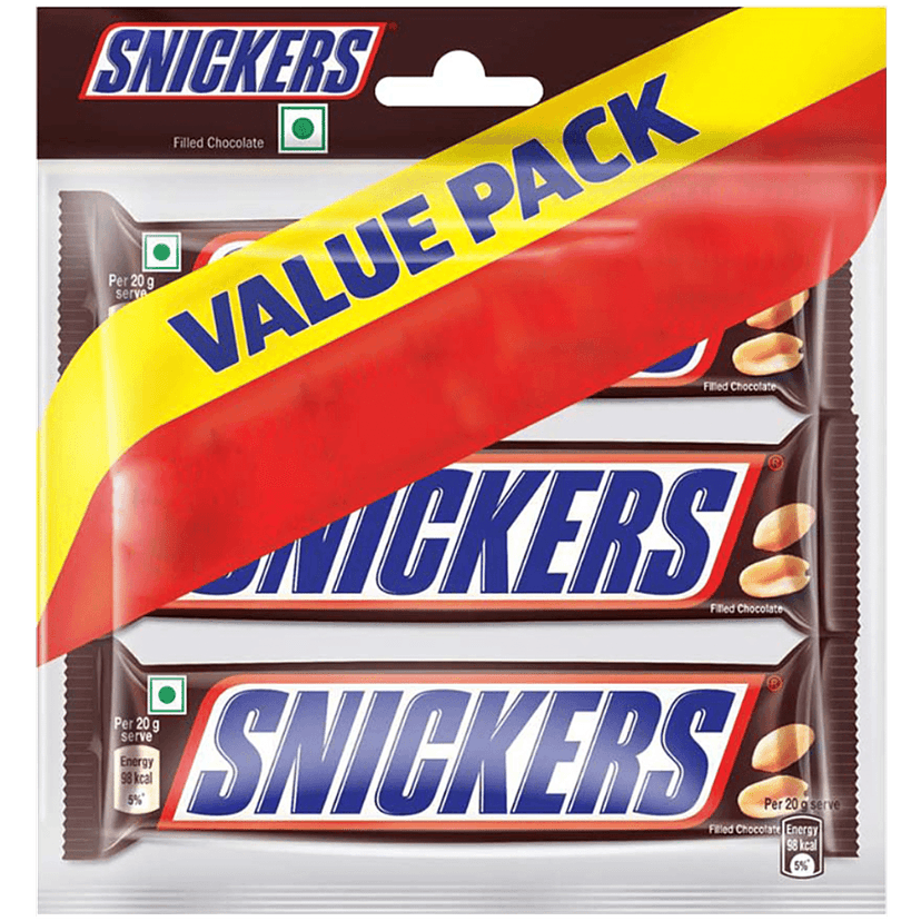 Snickers Peanut Filled Chocolate Bar, 135 G (3 Pcs X 45 G Each) view 2