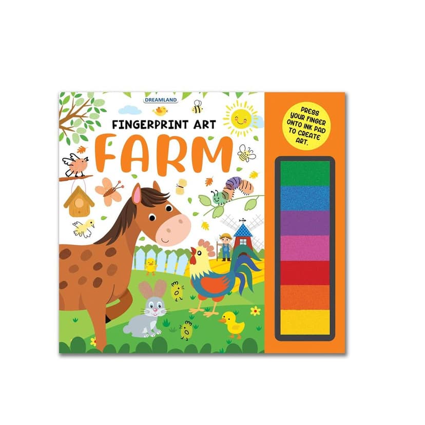 Farm Fingerprint Art Activity Book for Children Age 4 - 9 years with Thumbprint Gadget | Colouring Book for Kids [Paperback] Dreamland Publications