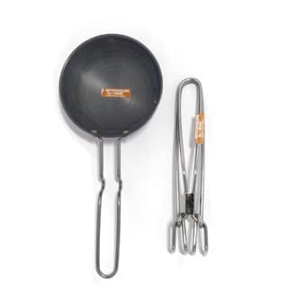 i WARE KkitchenCare Hard Anodized Tadka Pan/Spice Heating Pan (Black) Pakkad/Wire Tong/Utensil Holder