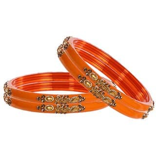 JP Bangles Glass Bangle set for Women-Set of 4(Tamma)