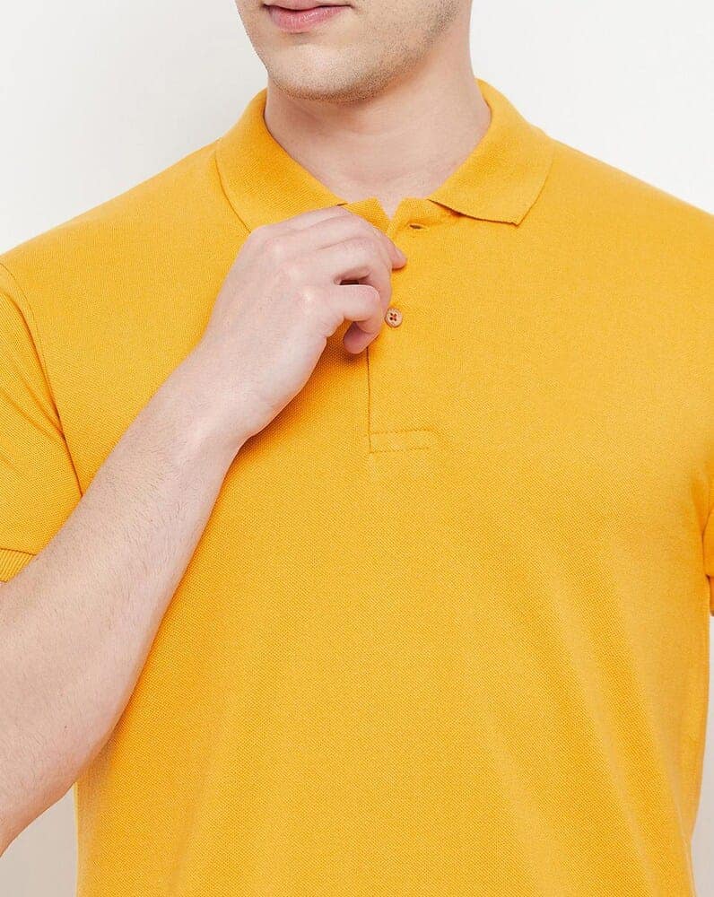 Solid Color Cotton Polo T-shirt For Men (Combo Tshirts) view 6