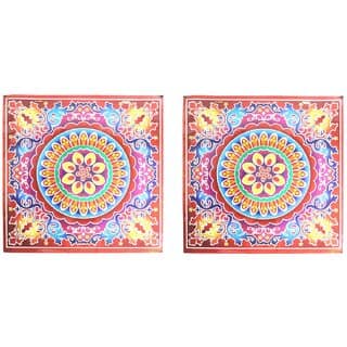 Rangoli Stickers Square 2 pcs. (23.5 cm x 23.5 cm) - Assorted Designs