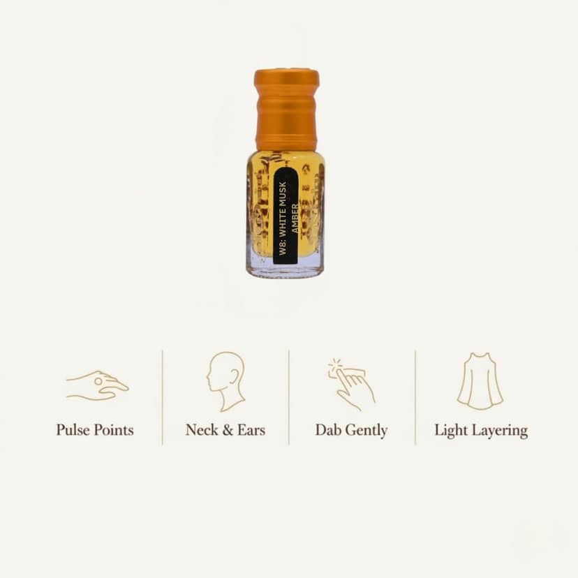 alnaqi fragrances White-Musk-Amber 12ml - Luxury Musk-Perfume-Men, No Alcohol Concentrated White-Musk-Attar, Original White-Amber-Oil, Long Lasting Arabic-Parfum view 5