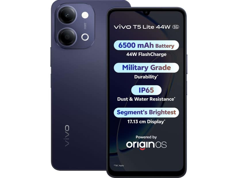 Vivo T5 Lite 5G Smartphone, 4GB RAM, 128GB Storage - Twilight Shadow