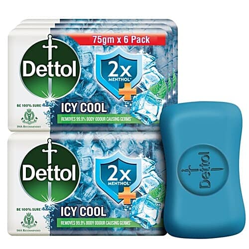 Dettol Bathing Bar Soap - Cool, 6x75 g (Multipack)