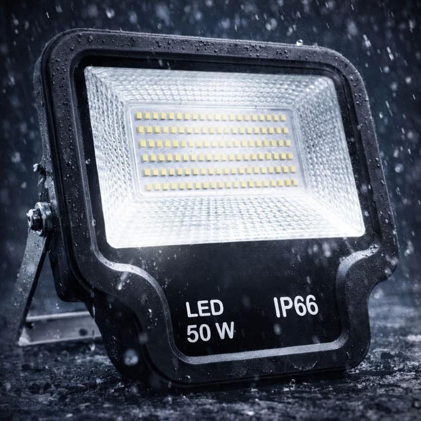 SPARKWORLD 50W IP66 Waterproof LED Floodlight High-Power Outdoor Spotlight (6000K Daylight White)