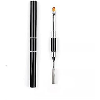 KRENI Dual-Ended Polygel Brush and Picker2 in 1 Designs Polygel Nail Brushes Stainless Steel Gel Nail Tool for PolyGel UV Gel Acrylic Nails Extension