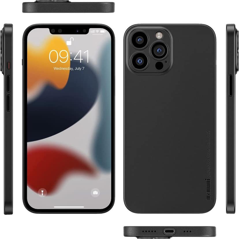 Memumi Ultra Slim 0.3mm Back Cover Case for Apple iPhone 13 Pro - Black view 2