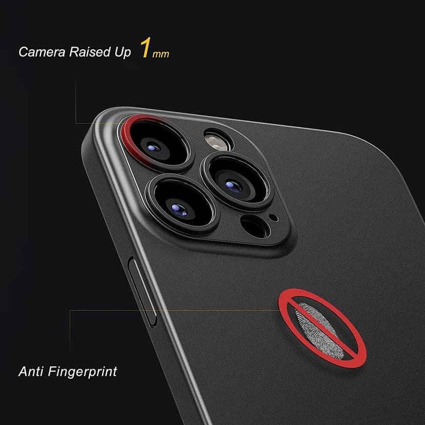 Memumi Ultra Slim 0.3mm Back Cover Case for Apple iPhone 13 Pro - Black view 3