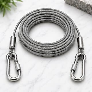 Premium 304 Stainless Steel Drying Wire with Hooks and Complete Wall Fittings
