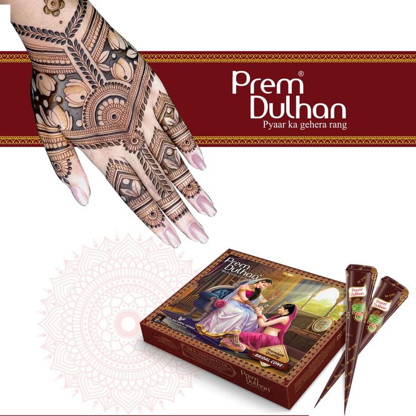 Prem Dulhan Bridal Mehndi | Natural, Long-Lasting Henna for Hands (420g) view 7