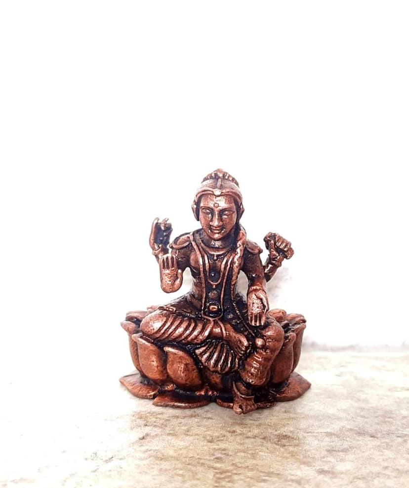 Searchers Paradise - Copper Idols ,1.3 inches, Copper Handmade Bala Tiripura sundari 55 Grams, Patina Antique Finish, Pack of 1 Piece