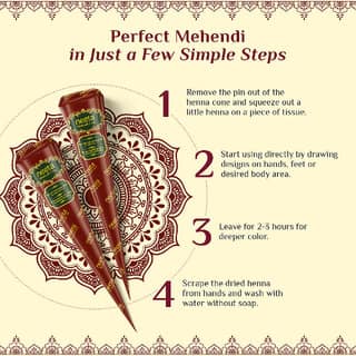 Neeta Mehendi Cone Henna Temparrory Tettoo (Pack of 12 Pcs) (180 g) view 2
