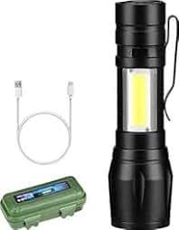 Portable COB LED Flashlight Torch with Storage Case view 2