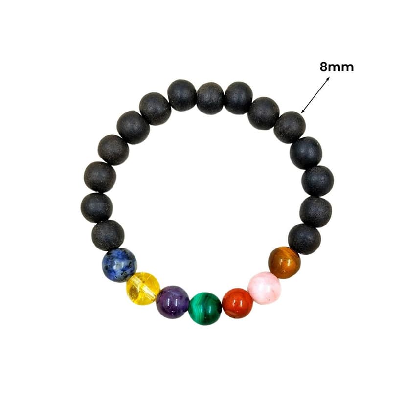 Ebony Seven Chakras Bracelet 8mm view 2