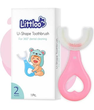 Littloo Pink Silicone Baby Toothbrush ( 1 pcs )