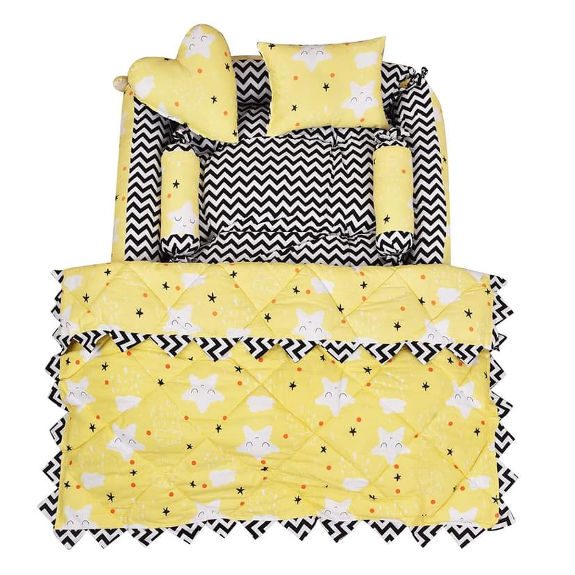 LOREM 4 Pillows & Square Shape Cotton Baby Bed for 0-1 Year BB12-15 view 2