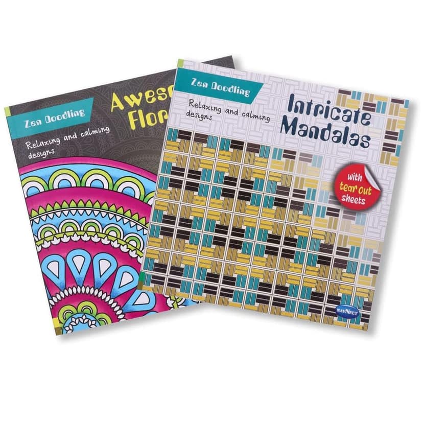 Navneet Zen Doodling - Awesome Florals and Intricate Mandalas , helps to relax and stress reduction. [Perfect Paperback] Navneet Education Limited view 4