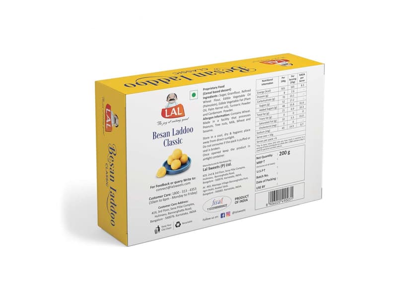 Lal Sweets Besan Laddoo Classic - 200g (200g - Pack of 2) view 2