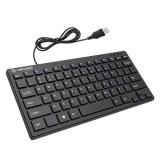 LAPCARE D-Lite Black Mini Wired Keyboard 87 Key Compact USB Keyboard with Multimedia Fn Keys, Quiet Chocolate Keycaps, UV Coating, 8 Million Keystroke Life - Plug & Play for PC/Laptop (Black) LAPCARE D-Lite Black Mini Wired Keyboard 87 Key Compact USB Ke