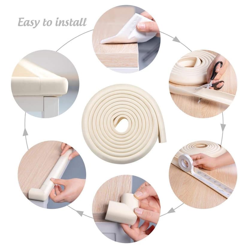 Corner Edge Protector – Soft Rubber Safety Bumper Guard for Baby Proofing Furniture, Table, & Bed (2 Mtr) view 3