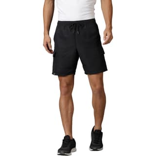 DOMIN8 Men's Branded Drawstring waist solid training Shorts with patch pockets