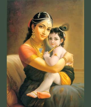 Asmi Collection Little Krishna with Yashoda Wall Sticker ( 90 x 60 cms )