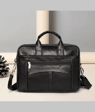 Raylan Black Textured Messenger Bag