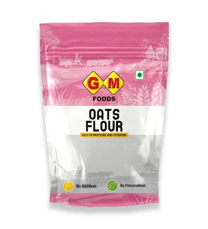GM Foods Oats Flour 200g (Pack of 3) | Rich in Protein & Vitamins | High-Fiber | No Additives or Preservatives | Healthy Atta for Roti, Pancakes, Baking & Everyday Cooking