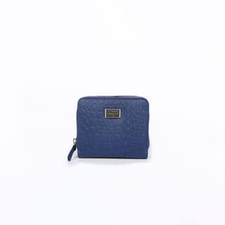 Mini Pocket Wallet – Croc-Textured Navy Blue