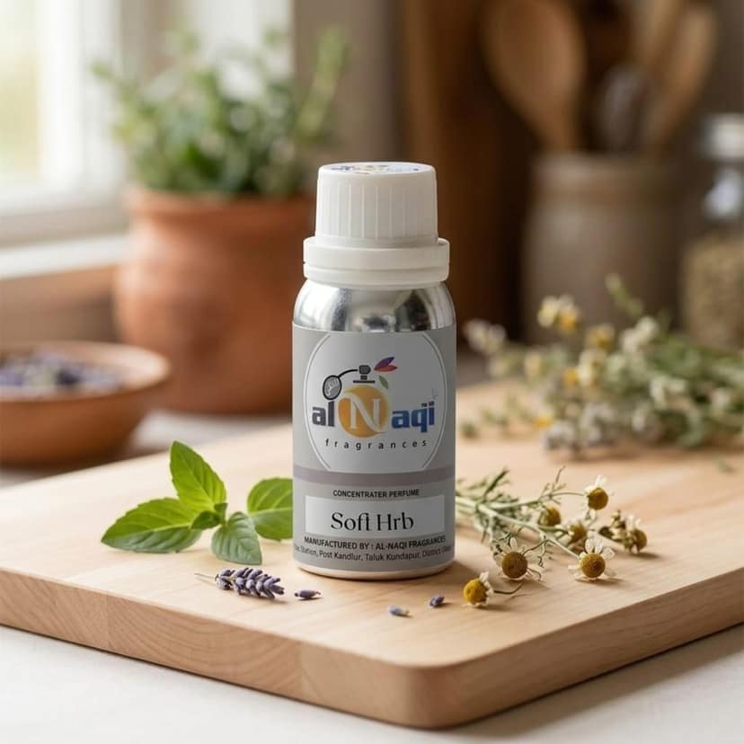 alNaqi SOFT HRB 100g - Premium Artisanal Unisex Perfume, Long-Lasting Fresh Mint & Basil Blend, Soothing Botanical Aroma with Soft Musk for Daily Calm & Professional Freshness view 2