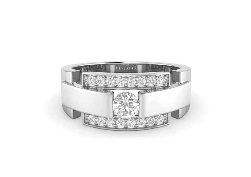 Edgy Elegance Mens Engagement Ring view 2