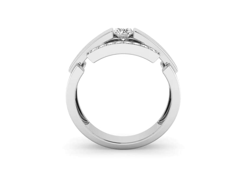 Edgy Elegance Mens Engagement Ring view 3