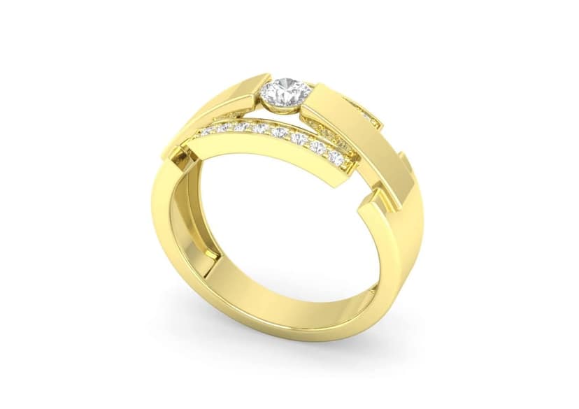 Edgy Elegance Mens Engagement Ring view 5