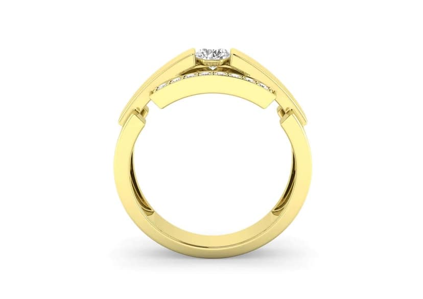 Edgy Elegance Mens Engagement Ring view 7