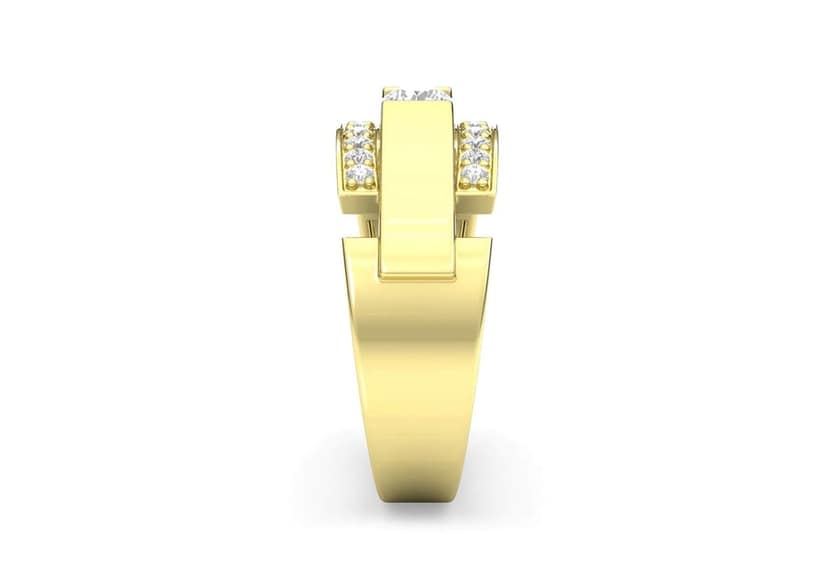 Edgy Elegance Mens Engagement Ring view 8