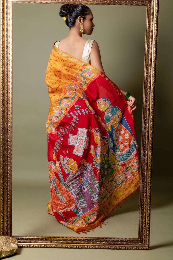 Narmada - Vivah Batik Phad Maheswari saree view 5