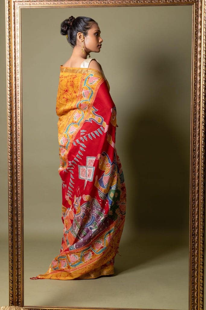 Narmada - Vivah Batik Phad Maheswari saree view 7