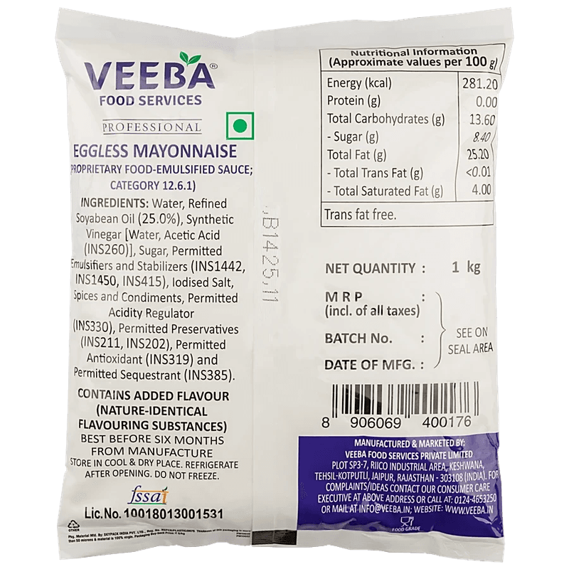 Veeba Mayonaise Eggless Professional, 1 Kg view 2